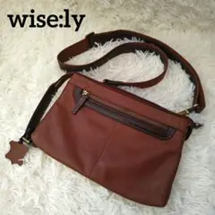 wise:ly【ワイズリー】《牛革》ショルダーバッグ 2way ブラウン レザー