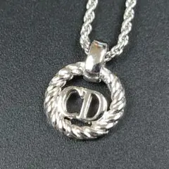 極美品✨ Dior ネックレス CD ロゴ サークル シルバー 希少 44cm