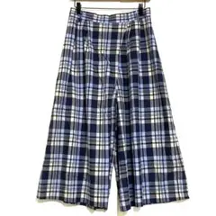 マックレガー　ラップ風　チェック ガウチョパンツ　【美品】　青 系　L