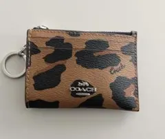 COACH ブラウン アニマル レザー コインケース