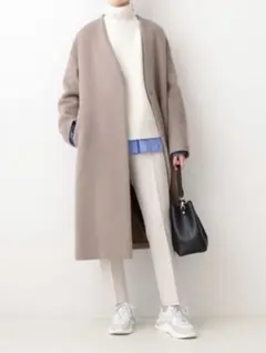 イエナ MANTECO ノーカラーコート 34ベージュ