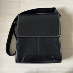 SPAHER 黒 レザー ショルダーバッグ