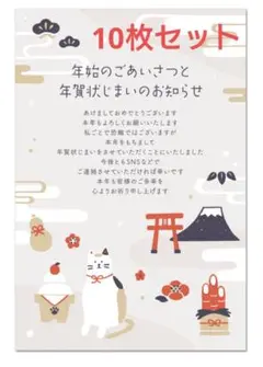 年賀状 年賀状じまい 10枚 私製はがき