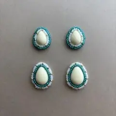 ビーズ刺繍カボション ハンドメイド