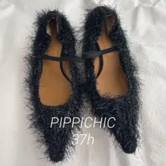 PIPPICHIC TAYLOR FRNG パンプスポインテッドトゥラメフェザー
