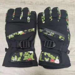 Lサイズ 防水スキーグローブ 花柄