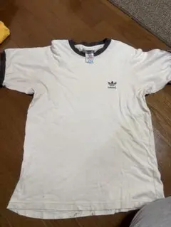 adidas ロゴ Tシャツ ベージュ　昭和レトロ
