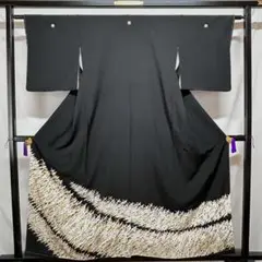 【507】友禅•金箔•金駒刺繍 鶴柄黒留袖