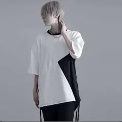 CV Select【シーブイセレクト】サイドレースアップ切り替えデザインTシャツ