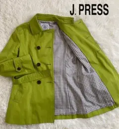 J.PRESSレディース トレンチコート ダブル コートグリーンＭ