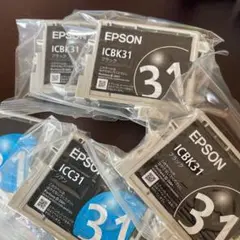 EPSON プリンターインク純正 5本 ICBK31 ICC31