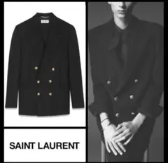 SAINT LAURENT ダブルブレストジャケット ブラック 22aw 44