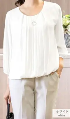 アッドルージュ　プリーツブラウス　4L