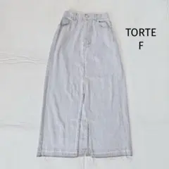 トルテ ТОRТЕ デニムスカート F ロング タイト グレー 前スリット