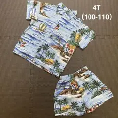 RJC アロハシャツ　子供　ハワイ　海　セットアップ　4T 100 110