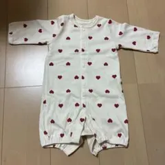 50-60 ハート柄 ロンパース