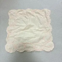 ミナペルホネン　タンバリン　ハンカチ　ピンク　ベージュ　チョウチョ