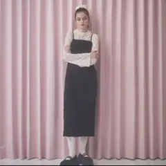 Lovilyn レースベロアロングキャミワンピース
