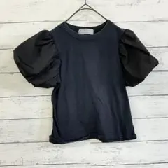 シーズンリーズン Tシャツ 袖フリル クルーネック 無地 綿100% キッズ 黒