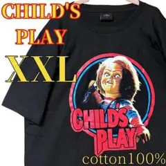 高品質チャッキー 映画Tシャツ チャイルドプレイ半袖コットン100新品 2XL黒