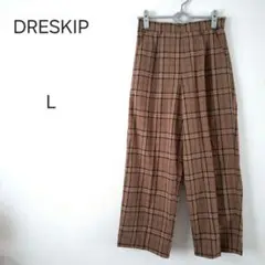 1345＊ドレスキップ DRESKIP チェック柄 ガウチョパンツ L