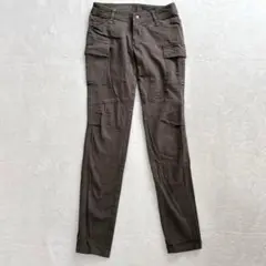 v87 mot rachic カーゴパンツ スキニー 茶系 ストレッチ 36