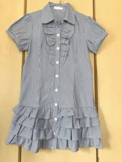 プライムパターンPRIME PATTERNフリルブラウスチュニックMストライプ