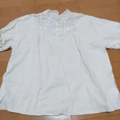 レディース　半袖　シャツ　レース　ベージュ　エヘカソポ