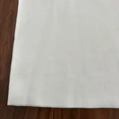 ホワイトリブニット生地 約45㎝×70㎝(輪の状態平置き採寸)