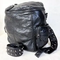 【美品】アルセラピィ　黒　リュック　シボ革　2way アランジュスタッズ