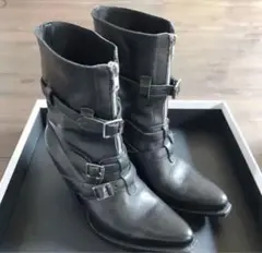 【週末セール】正規品★CELINE セリーヌ★レザーベルトブーツ・箱 付属品あり
