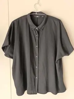 UNIQLO 半袖シャツ ブラック L レーヨン