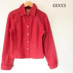 極美品 グッチ シェリーライン コットン スナップボタン デニムジャケット