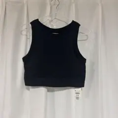 GU アクティブクロップドタンクトップ　黒　XL