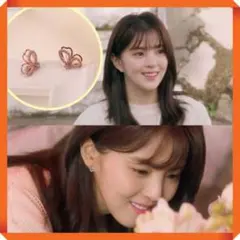 蝶々ピアス ゴールド わかっていても ユナビ ハンソヒ 韓国