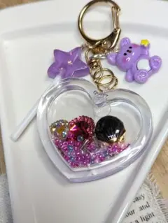 ハートのシャカシャカキーホルダー♡