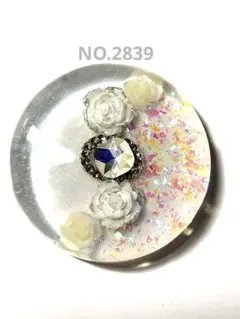 NO.2839輝く華　レジンヘアゴム　ブローチ　ポニーフック