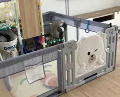 クマデザイン ベビーサークル グレー