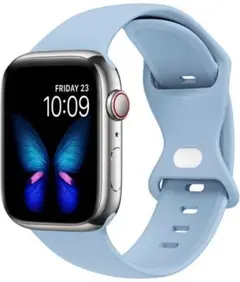 Apple Watch バンド スカイブルー シリコン スポーツバンド S/M
