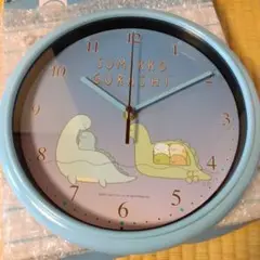 SUMIKKOGURASHI ウオールクロック 水色　時計すみっコぐらし