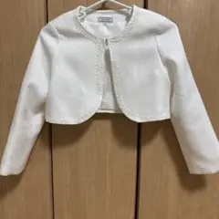 ホワイト フリル付き カーディガンジャケット