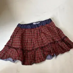 familiar フリル付きチェックスカート 90cm