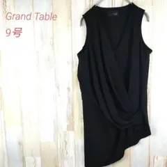Grand Table / アシンメトリー　ノースリーブ　ドレープシャツ　黒S