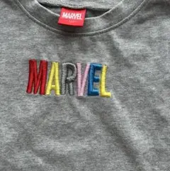 【MARVEL】 グレー 刺繍ロゴTシャツ 120 半袖　ワンピース