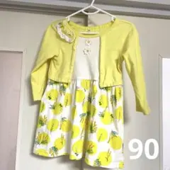 ワンピース 花柄 黄色 90