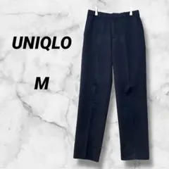 1280　ユニクロ　スラックス　ストレートパンツ　ダークネイビー　通勤　Ｍ