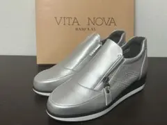 【極美品】VITA NOVA レザースニーカー シルバー 24.5 厚底