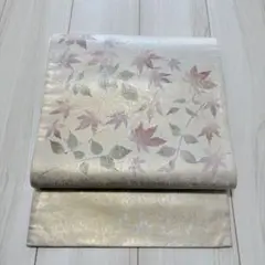 正絹 袋帯 紅葉柄