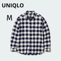 ユニクロ フランネルシャツ/チェック オシャレ シンプル カジュアル 綿100