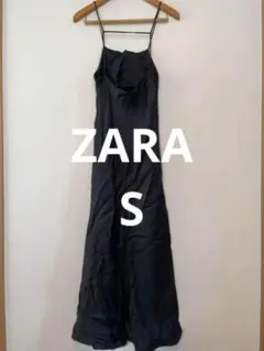 ZARA ザラ ロングワンピース キャミソール ブラック レーヨン モルドバ製